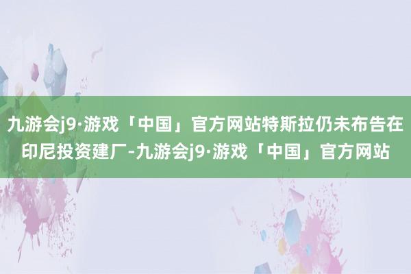 九游会j9·游戏「中国」官方网站特斯拉仍未布告在印尼投资建厂-九游会j9·游戏「中国」官方网站