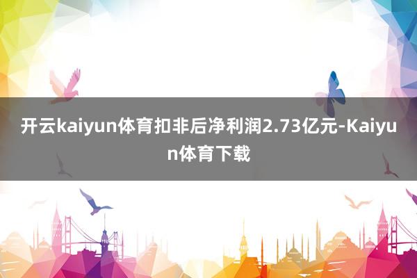 开云kaiyun体育扣非后净利润2.73亿元-Kaiyun体育下载