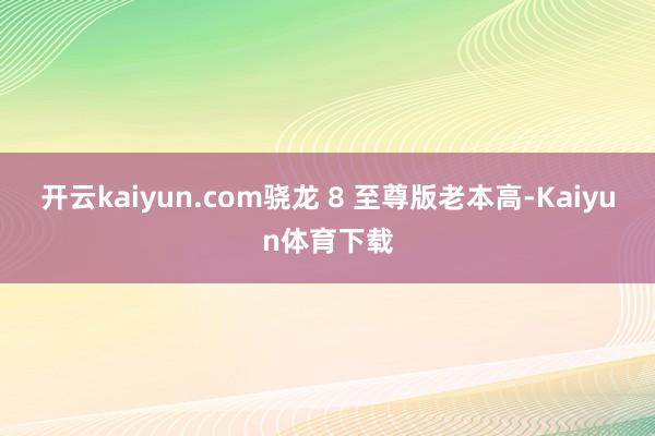 开云kaiyun.com骁龙 8 至尊版老本高-Kaiyun体育下载