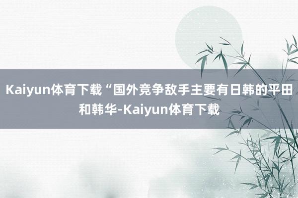 Kaiyun体育下载“国外竞争敌手主要有日韩的平田和韩华-Kaiyun体育下载