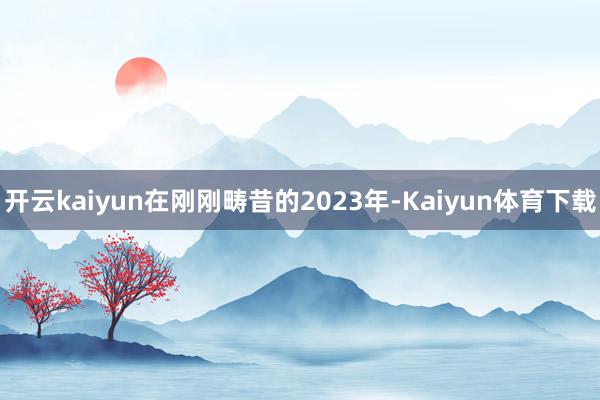 开云kaiyun在刚刚畴昔的2023年-Kaiyun体育下载